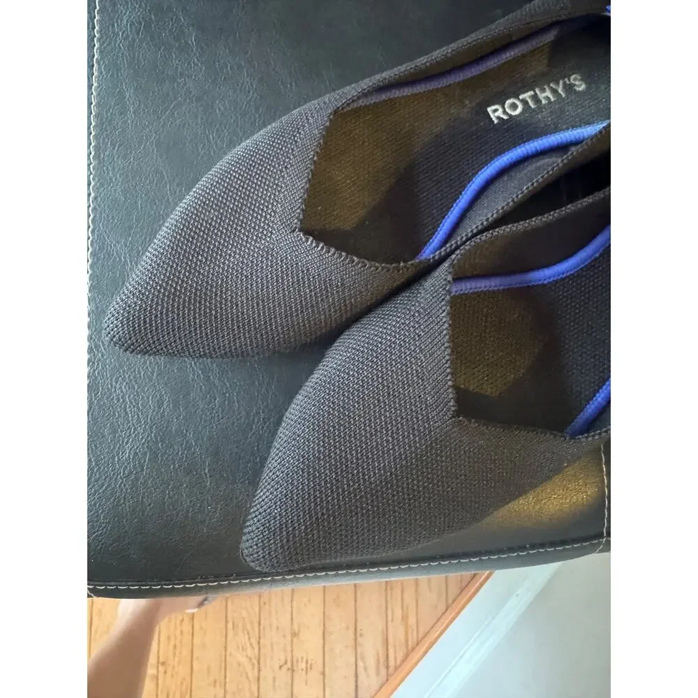 Rothy's Women's The Point II Flats Size BLACK Recycled Ballet flat 10 (700